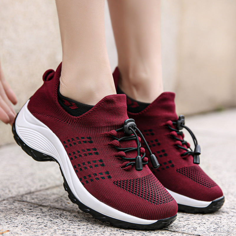 Women's Spring And Summer New Casual Flying Knit Sneakers