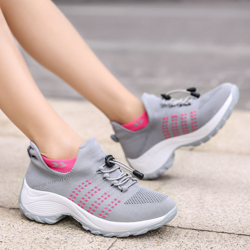 Women's Spring And Summer New Casual Flying Knit Sneakers