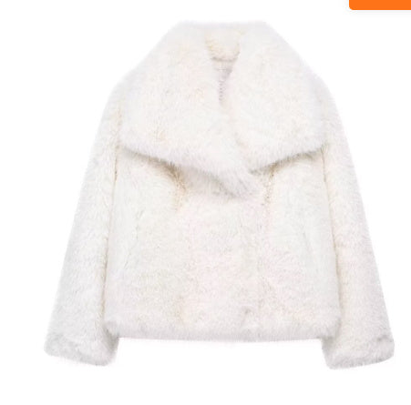 Manteau d'hiver en peluche, épais, col à revers.