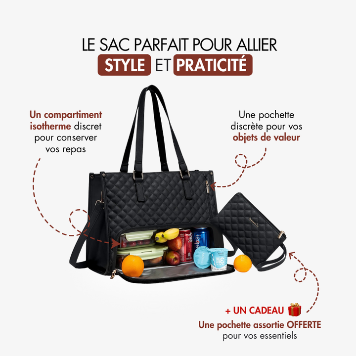 Sac à Lunch Élégant Isolant - Grande Capacité