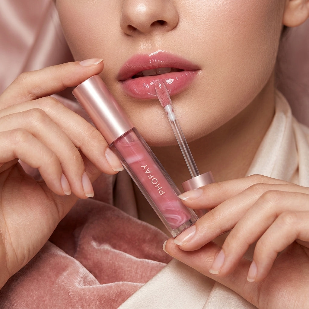 PHOFAY Rose Blooming Hydrating Lip Gloss Set